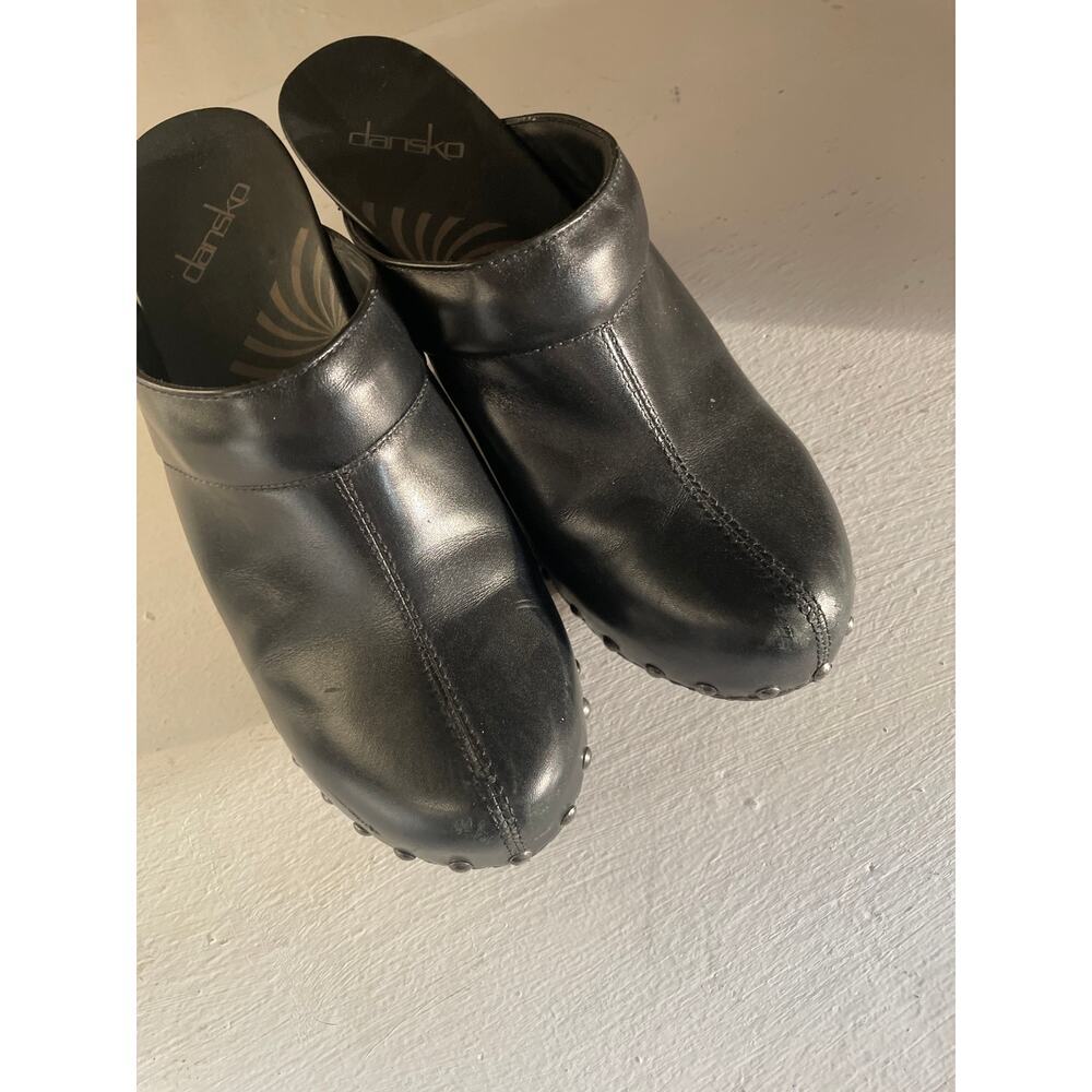 Dansko RAE Studded Mules Clogs Women US 9 (EU 39) Black Leather Slide Clog 3.5" - Picture 6 of 11